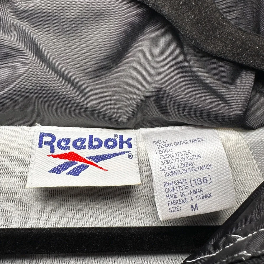 90s Reebok Anorak Jacket Men‎ Medium Black White Colorblock Commuter Streetwear